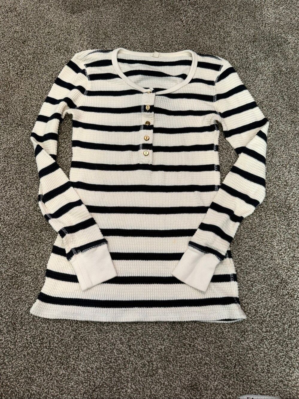 J.Crew Women's Striped Henley Shirt